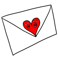 想いのつまったラブレターのイラスト