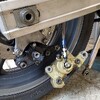 GS1200SS用純正リアブレーキキャリパーの取付け確認（ニッシン リア　キャリパーの試し仮付）