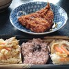 三色おこわとあじフライ