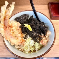 文殊（大山）冷やかけうどん＋岩のり＋ゲソ天