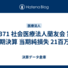 #371 社会医療法人蘭友会 第37期決算 当期純損失 21百万円