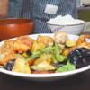 鶏と夏野菜のハチミツ甘酢漬し｜約450円の休日ごちそう定食