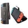 Abida 任天堂 Nintendo Switchケース スイッチケース スタンド機能 PUレザーケース 保護フィルム付き 手帳型 ハンドストラップ/バンド付き ニンテンドースイッチ専用保護カバー 収納バッグ マグネット内蔵脱落防止 ゲームカード/Joy-Con収納可 キャリング(ブラック)