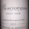Bourgogne Pinot Noir Domaine de Montille 2012