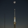 🌜️下弦の月とスカイツリー❗