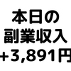 【本日の副業収入+3,891円】(20/1/15(水))　楽天ポイントがたくさんやってきた！