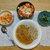  納豆、玉子、キムチ丼。スパイスカレー(4日目)。