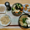 きりたんぽ鍋２日目。きゅうりと竹輪。蒸し大豆サラダ