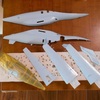 （8）「1/48 ホンダジェット」を作ります。このページは機体の塗装の続きです。