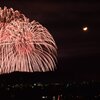秩父夜祭りの花火🎵月とコラボ