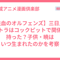 【鉄血のオルフェンズ】三日月とアトラはコックピットで関係を持った？子供・暁はいつ生まれたのかを考察【ガンダム】