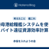 野埼母港給糧艦システムを使ったバイト遠征資源効率計算