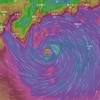 『Windy』で台風19号をチェックしてる