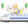 新幹線に乗った動物、無料ダウンロード中（イラストAC)