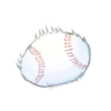 投げられた野球ボールのイラスト