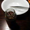 山椒の実（の皮）を、ようやく瓶詰めにしました。