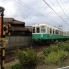 琴電池戸駅近くにある踏切ありの道路標識