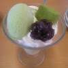 抹茶わらびもちパフェ