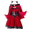 黒×赤　サンタワンピース　ロング丈　紐ベルト　クリスマス大人気　衣装