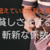 貧しさを計る斬新な係数　●●％超えていたら貧乏です