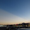 夕方の薄明光線