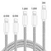 iPhone 充電ケーブル Besiva ライトニング 5本セット(長さ 0.9m/0.9m/1.8m/1.8m/3m) 急速データ転送 断線防止 強化ナイロン編み設計 高耐久コネクタ採用 iPhone 11/XR/X / 8 / 7 / 6s/ 6/ 6PLUS 多種対応, シルバーグレー