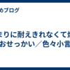 あまりに耐えきれなくて焼くおせっかい／色々小言