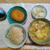 納豆玉子かけ十六穀入り玄米。豚肉入りコロッケ。