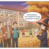 急に、寒くなってきた。孫を英語塾に迎えに行く。講師からハロウインの紹介あり！！