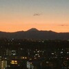 夕焼けと富士山