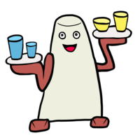 配膳ロボットのかわいいイラスト