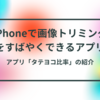 iPhoneで写真をまとめて素早く正方形や適当なサイズで切り取りたい方におすすめのアプリ【タテヨコ比率】