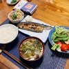 杉本納豆に秋刀魚開きの朝ごはん。