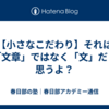 【小さなこだわり】それは「文章」ではなく「文」だと思うよ？