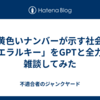 「黄色いナンバーが示す社会のヒエラルキー」をGPTと全力で雑談してみた