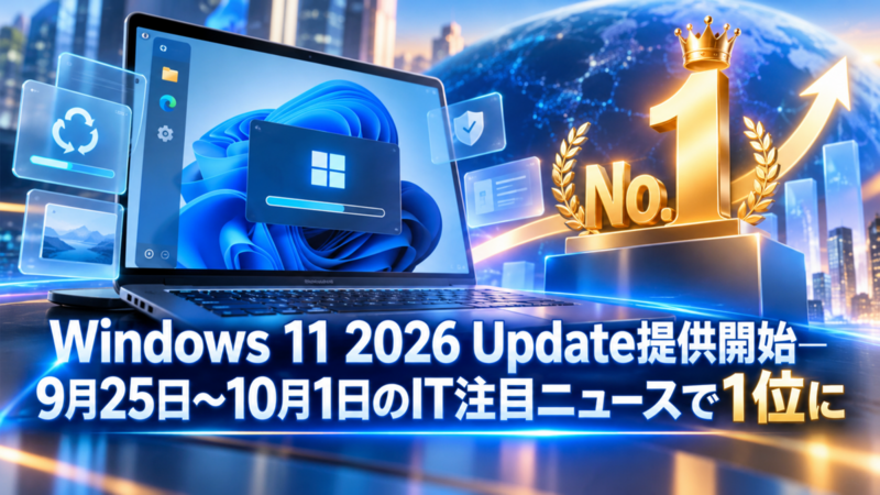 Windows 11 2026 Update提供開始―9月25日～10月1日のIT注目ニュースで1位に