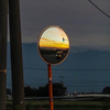 西の空は夕焼け