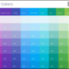 Googleのマテリアルデザインで使える色が並び、クリック一発でカラーコードのコピーも可能な「Material UI Colors」