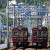 阪急箕面線で5100系の離合を撮影～桜井付近にて_24/05/04