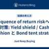 Sequence of return riskへの対策: Yield shield / Cash cushion と Bond tent strategy