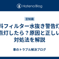燃料フィルター水抜き警告灯が点灯したら？原因と正しい対処法を解説