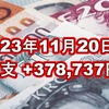 2023年11月20日週の収支は  +378,737円