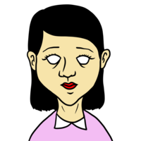 白目をむく女性 のイラスト