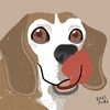 ビーグル犬のデジタル画サンプル