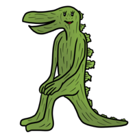 椅子がないのに座れてしまう怪獣のイラスト