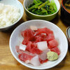 今日の食べ物　朝食に刺身