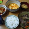 牛肉のニンニク塩だれ焼き・野菜の煮物・麻婆豆腐