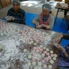 美馬牛盆踊り大会に向け、餅つきをしました！