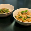 3/24　菜の花の炊き込みご飯、インゲンの胡麻和え