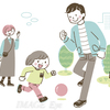 広場でボール遊びを楽しむ親子の時間 ♬ 